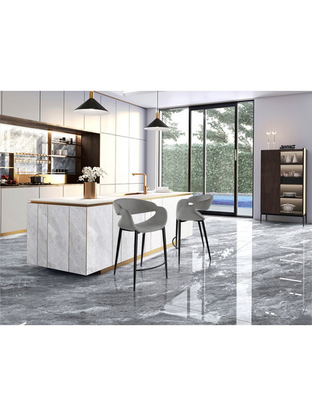 Σκαμπό Bar Giro II 629362 Light Grey/Black με Μεταλλική Βάση Γκρί Μαύρο