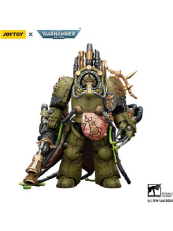 JOY TOY Warhammer 40,000 Death Guard Lord of Virulence with Power Fist and Twin Plague Spewer 14cm