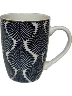 FLEUR ΚΟΥΠΑ 8x8x11cm NEW BONE CHINA ΛΕΥΚΟ ΜΠΛΕ ΧΡΥΣΟ 6τμχ