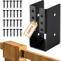 VEVOR Κρυφή Κρεμάστρα Δοκού, 2x4 Inch Εξωτερική Κρυφή-Φλάντζα Στήριγμα Δοκού με Βίδες, Ατσάλινη Ελαφριά Κρεμάστρα Δοκού για Δοκό 1.93 x 3.62 Inch / 49 x 92 mm, Κούνια, Φράχτης, Ξύλινες Τσουλήθρες, 24