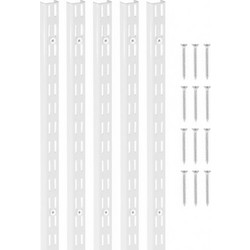 Ράγα Ραφιού VEVOR 60-inch (152,4 cm) 5 Πακέτο Ρυθμιζόμενη Ατσάλινη Τοίχου Ράγα Ραφιού