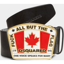 DSQUARED2 MEN CANADIAN FLAG PLAQUE BELT BLACK