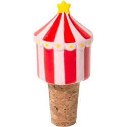 Doiy - Bottle Stopper - Funfair - Red and White Striped with a Yellow Star