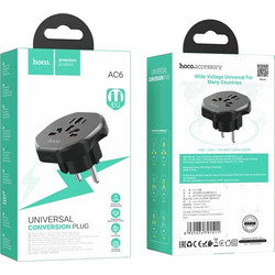 Hoco AC6 Travel Power Universal Adapter Plug (EU Plug)
