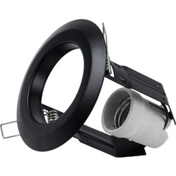 GLOBOSTAR(R) ACIDA 77845 Χωνευτή Βάση για Σποτ R63 με Ντουί E27 IP20 - Μαύρο Ματ - Μ11 x Π11 x Υ11cm / Q9cm