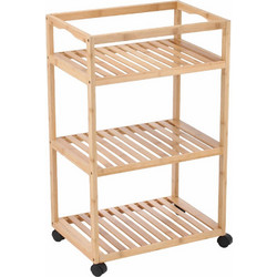 Τρόλεϊ Αποθήκευσης Bamboo Estia με 3 Ράφια και Ρόδες - Bamboo Essentials, 47x33x76cm Estia 02-37871