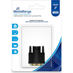 MediaRange HDMI to DVI adapter, gold-plated, HDMI socket/DVI-D plug (18+1 Pin) black (MRCS170)