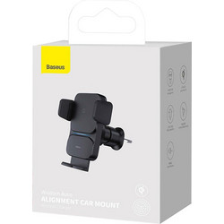 Baseus Car Mount Wireless Charger Wisdom Auto Alignment Air Outlet base QI 15W Black (CGZX000001) (BASCGZX000001)