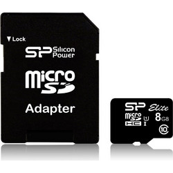 Silicon Power Elite microSDHC 8GB Class 10 U1 UHS-I + Adapter