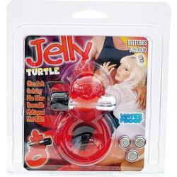 Seven Creations Jelly Turtle Ελαστικό Δαχτυλίδι Πέους Σιλικόνης με Δόνηση 2.5cm Κόκκινο