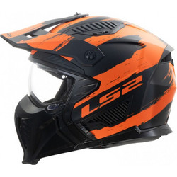LS2 OF606 Drifter Mud Matt Black Orange Κράνος Μηχανής Crossover / Modular 1300gr