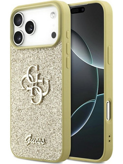 Guess Fixed Glitter Big 4G case for iPhone 17 Pro Max gold - (GUHCP17XHG4SGD)