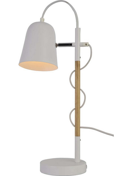 Viokef 4163801 Πορτατίφ E14 Λευκό Καφέ Φ22xΥ50cm