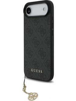 Guess 4G Charm Case Θήκη Δερματίνης με Κρεμαστό Στολίδι για iPhone 17 Air Μαύρο