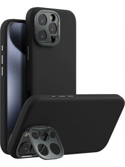 Nillkin Lens Wing Magnetic Back Cover Θήκη Σιλικόνης με Μεταλλικό Προστατευτικό Κάμερας για iPhone 16 Pro Max Μαύρο