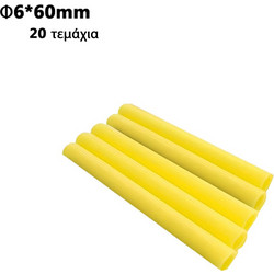 Σετ Θερμοσυστελλόμενα Μακαρόνια Φ6*60mm 20τμχ W15140-6 Κίτρινα