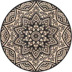 Σουβέρ Ξύλινο Στρογγυλό Σχέδιο Mandala 11cm