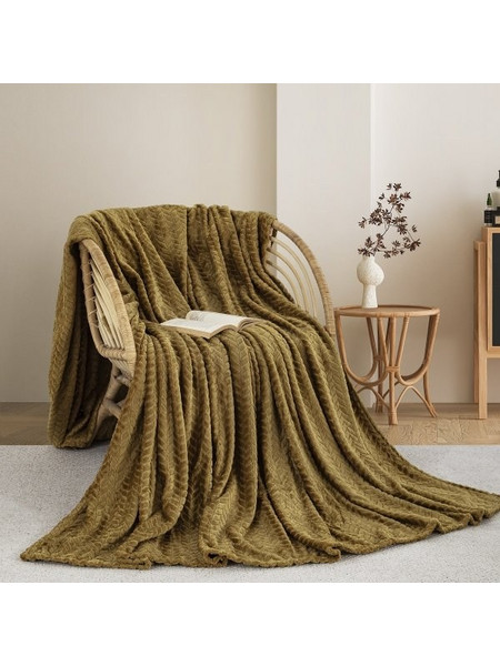 Κουβέρτα Fleece Ημίδιπλη 550 Honey Gold Adam Home Χρυσό 180x240