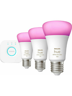 Philips Smart Λάμπες LED 9W για Ντουί E27 και Σχήμα A60 RGBW 806lm Dimmable 3τμχ