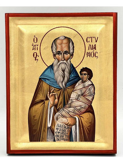 Άγιος Στυλιανός - Ξύλινη εικόνα με Φύλλα Χρυσού