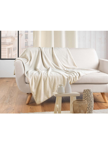 Κουβέρτα Wooly Douceur d'interieur με επένδυση fleece και διαστάσεις 125x150cm - White 1612091