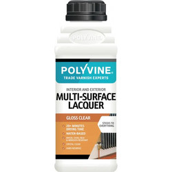 Βερνίκι Νερού Γυαλιστερό Crystal Clear Lacquer (Multi Surface Lacquer )Polyvine 500ml
