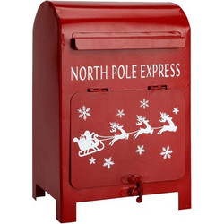 518559 ΧΡΙΣΤΟΥΓΕΝΝΙΑΤΙΚΟ ΓΡΑΜΜΑΤΟΚΙΒΩΤΙΟ NORTH POLE EXPRESS ΜΕΤΑΛΛΙΚΟ ΚΟΚΚΙΝΟ Υ23X15X11,5ΕΚ