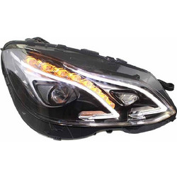 Μπροστινά Φανάρια Set Για Mercedes-Benz E-Class W212 09-13 Halogen Upgrade Σε Facelift Look Μαύρα Full Led DRL Με Μοτέρ Carner 0022960