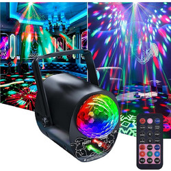 Προβολέας Φωτισμού Laser LED RGBP Με Disco Ball Και Λειτουργία Ήχου 10W Με Τηλεχειριστήριο