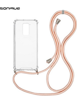 Sonique Armor Clear Θήκη με Κορδόνι Satin Pink (Xiaomi Redmi Note 9)