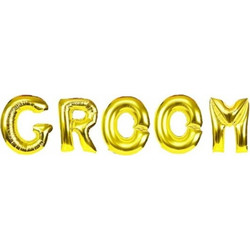 Mini χρυσά μπαλόνι Groom (5 τεμ)