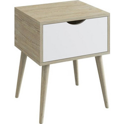 ALIDA Κομοδίνο Απόχρωση Sonoma - Άσπρο