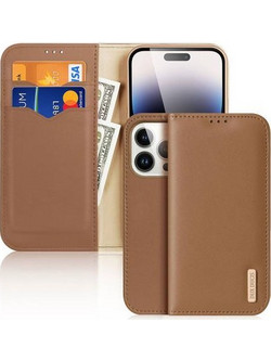 Θήκη Δερμάτινη Dux Ducis Apple iPhone 15 Pro Hivo RFID Wallet Καφέ N62999