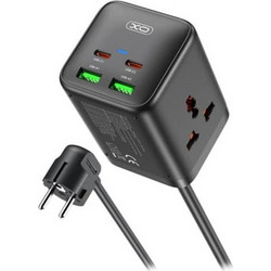 Power Strip XO DESIGN WL24, 2 x Socket - 2 x USB-A - 2 x USB-C, Μαύρο