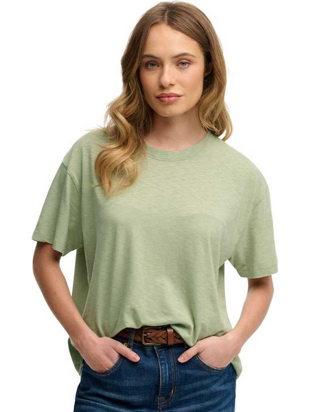 SUPERDRY W STUD STUDIOS CREW TEE DUSTY GREEN