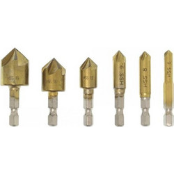 Σετ Φρέζες HSS 5 Flute για Διάτρηση Ξύλου & Σιδήρου 6-19mm 6τμχ