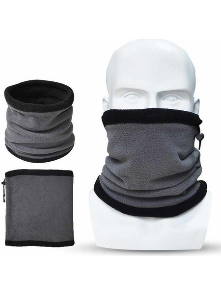 Ζεστό Fleece Περιλαίμιο - Ζιβάγκο με Εσωτερικό Γουνάκι - Multi Neck Warmer Γκρι