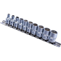 TOP MASTER Καρυδάκια δωδεκάγωνα σετ 1/4'' 10τεμ 331610