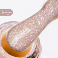 Alezori Glam 10 Rubber Base Glitter Ημιμόνιμο Βερνίκι Νυχιών