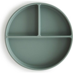 Mushie Πιάτο Σιλικόνης με Χωρίσματα Cambridge Blue