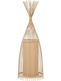 GloboStar Azores Boho Επιδαπεδιο Φωτιστικο με Ντουι 1 x E27 Ac 220-240V IP20 - Μπεζ - Μ30 x Π30 x Υ90cm - (01753)
