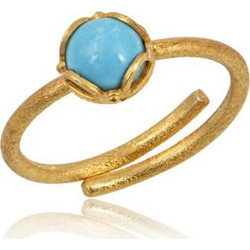 Γυναικείο Δαχτυλίδι Eleni Tsaprali Stone Small Turqoise Επιχρυσωμένο 925 Ασήμι Τιρκουάζ 0194-8 - 0194-8