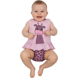 Dreams βρεφικό σετ μπλούζα με βρακάκι Purple Sunny Giraffe