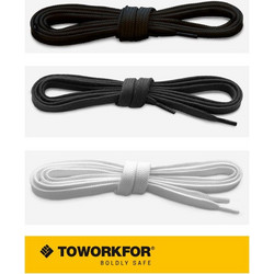 TOWORKFOR Κορδόνια Πλακέ - Γκρι - 130cm