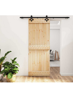 vidaXL Πόρτα Εσωτερική Συρόμενη Ξύλινη Φυσική 80x210cm 3445062