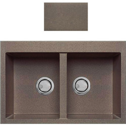 Crown Quadra Q-82 Ένθετος Νεροχύτης Γρανίτη Moka 79x50cm
