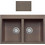 Crown Quadra Q-82 Ένθετος Νεροχύτης Γρανίτη Moka 79x50cm