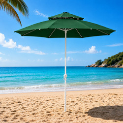Ομπρέλα Παραλίας 2 Μέτρα Summer Time με UV Προστασία & Αντιανεμικό Σχεδιασμό Πράσινο - For Home