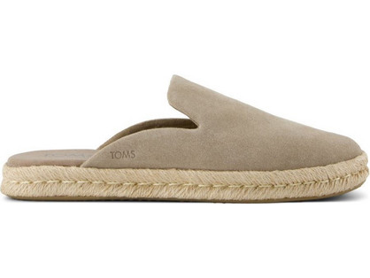 Toms Santiago Mule Espadrilles Flat Suede Mules σε Μπεζ Χρώμα