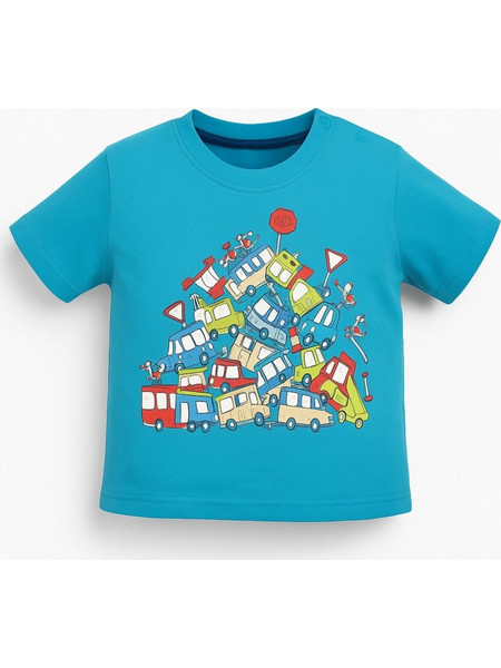 T-shirt Μπλουζάκι Καλοκαιρινό Stop Car Beboulino Blue
